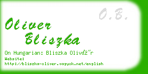 oliver bliszka business card